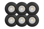 Valaisimet - Scan Products Sabrina Low Profile uppoasennettava spotti, 4,9W LED CCT, mattamusta - 6 kpl - 10342
