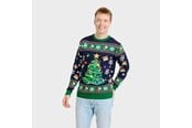Jouluvillapaidat - Jule-Sweaters - Christmas tree sweater blue LED - 2XL - 5740009938984