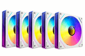 Kotelotuuletin - DUTZO INF 120 PWM ARGB (5-pack) - Kotelotuuletin - 120mm - Valkoinen, RGB-valolla - 28 dBA - 8501027