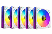 Kotelotuuletin - DUTZO INF 120 PWM ARGB Reverse (5-pack) - Kotelotuuletin - 120mm - Valkoinen, RGB-valolla - 28 dBA - 8501027