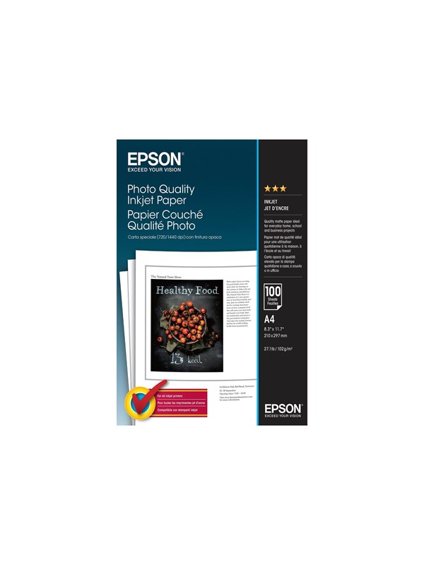 Epson PAPIRI A4 valokuvatulostuslaatuinen mustesuihkupaperi.