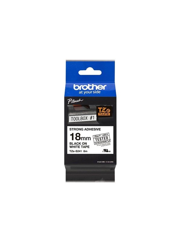 Brother TZe-S241 - Black On White - Roll (1.8 cm x 8 m)