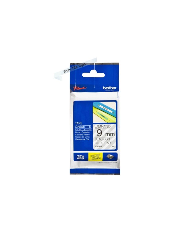 Brother TZ121 - Black On Clear - Roll (0.9 cm x 8 m)