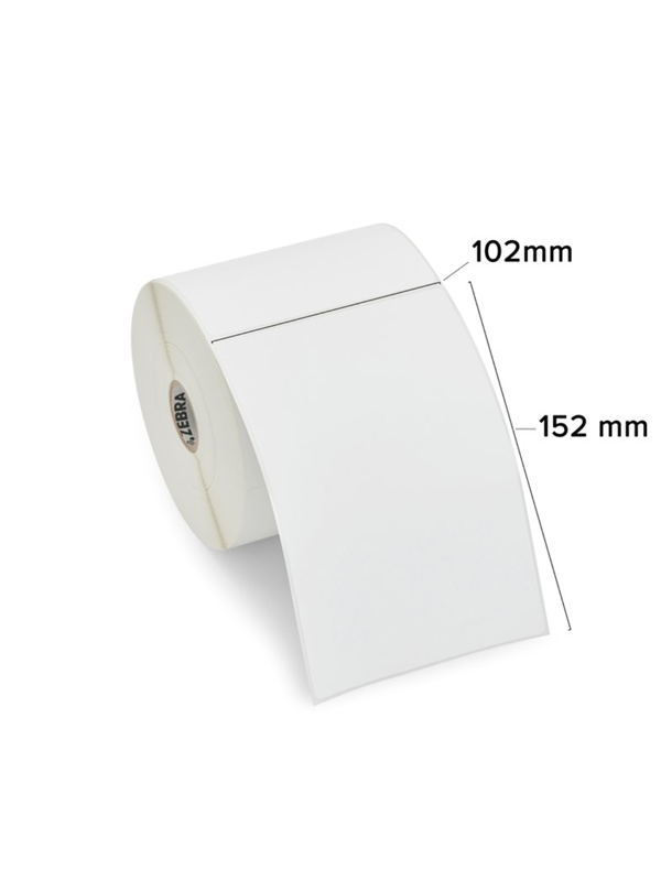 Zebra 800284-605 Z-Perform 1000D Direct Thermal Paper Labels Uncoated Permanent Adhesive 25mm Core Perforation (12-Pack)