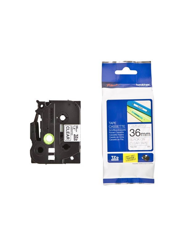 Brother TZE161 - Musta On Clear - Roll (3.56 cm x 8 m)