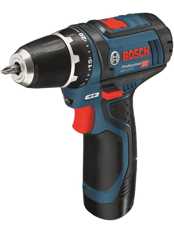 Bosch Professional Sininen bosch 12v screwdriver gsr 12v-15 2x2.0ah in cardbox