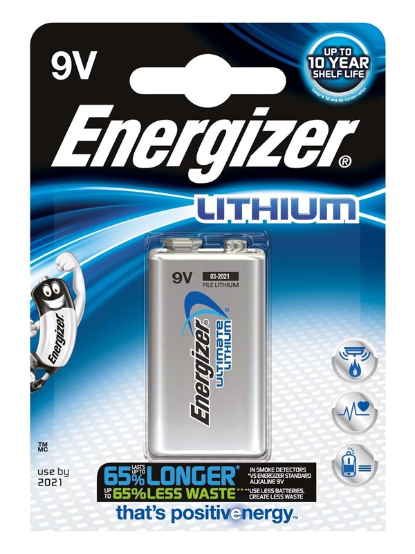 Energizer 9V litium.
