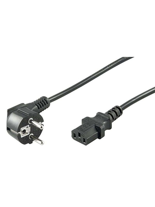 Pro Power cable C13 1x90° - Musta - 2m