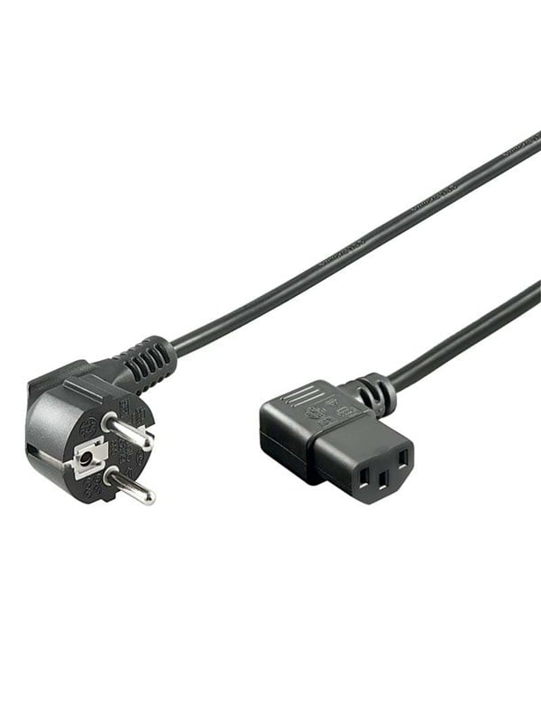 Pro Power cable C13 2x90° - Musta - 1.5m