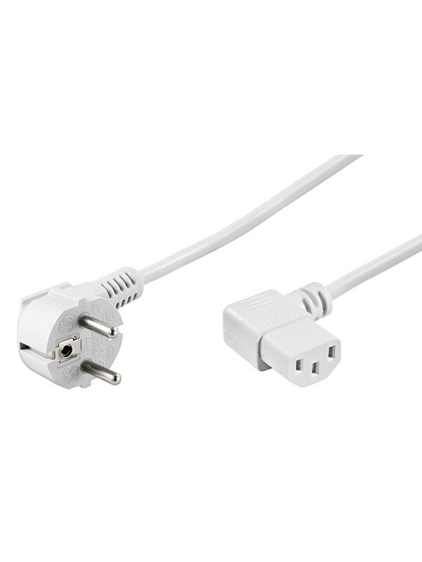 Pro Power cable C13 2x90° - Valkoinen - 1.5m