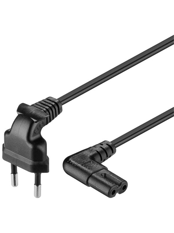 Pro Power cable C7 - 2m - Musta - 90°