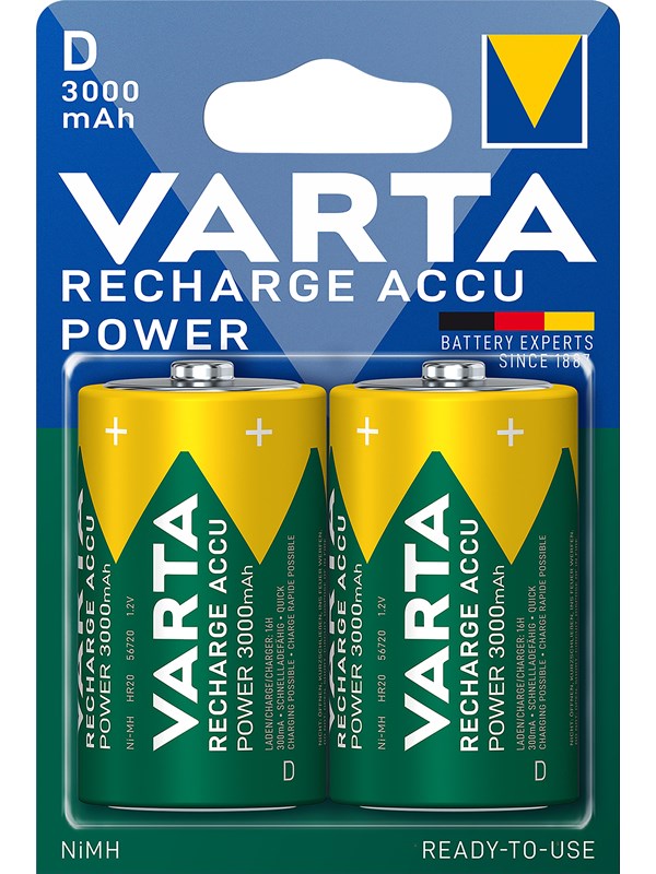 VARTA battery rechargeable D 3000mah 2-pack