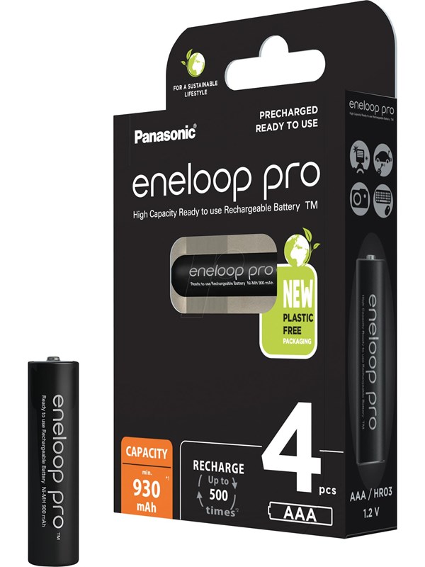 Panasonic Eneloop Pro BK-4HCDE/4BE - Battery 4 x AAA - (rechargeable) - 930 mAh