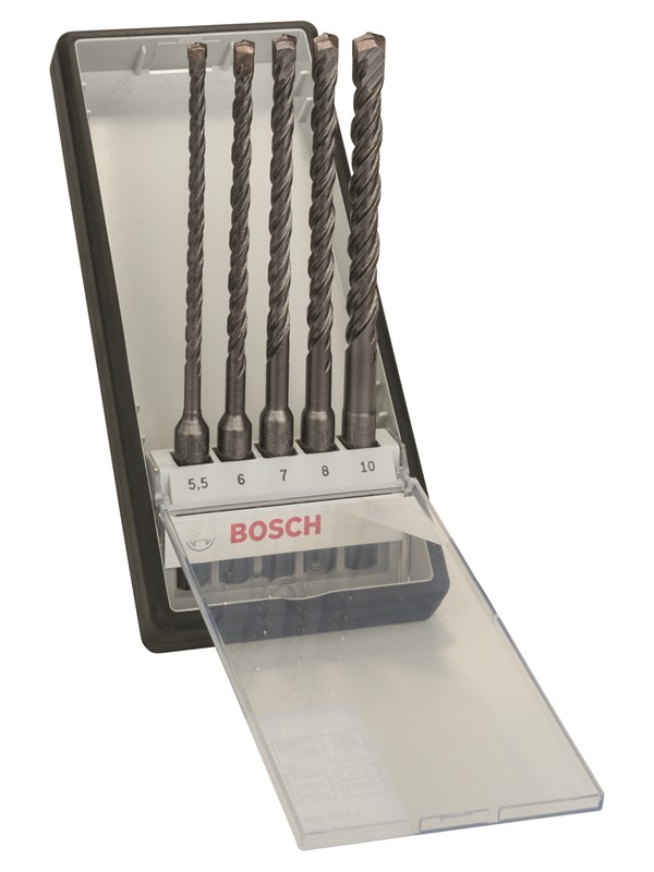 Bosch 5-os. Robust Line -vasaraporanteräsarja SDS plus-5 Ø 5,5,6,7,8,10 x 165mm