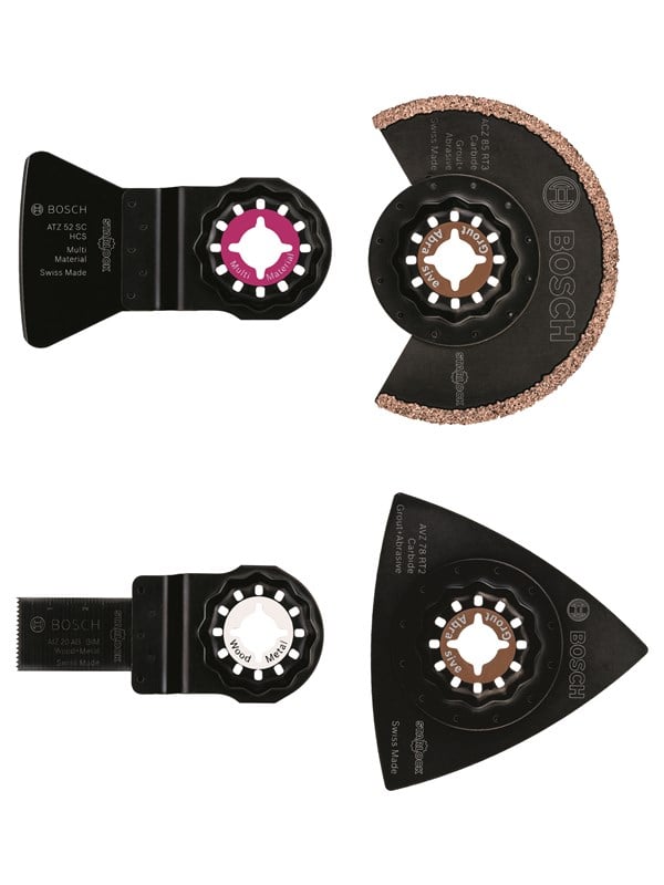 Bosch 4-osainen laattasarja ACZ 85 RT3 (1x); AVZ 78 RT2 (1x); ATZ 52 SC (1x); AIZ 20 AB (1x)