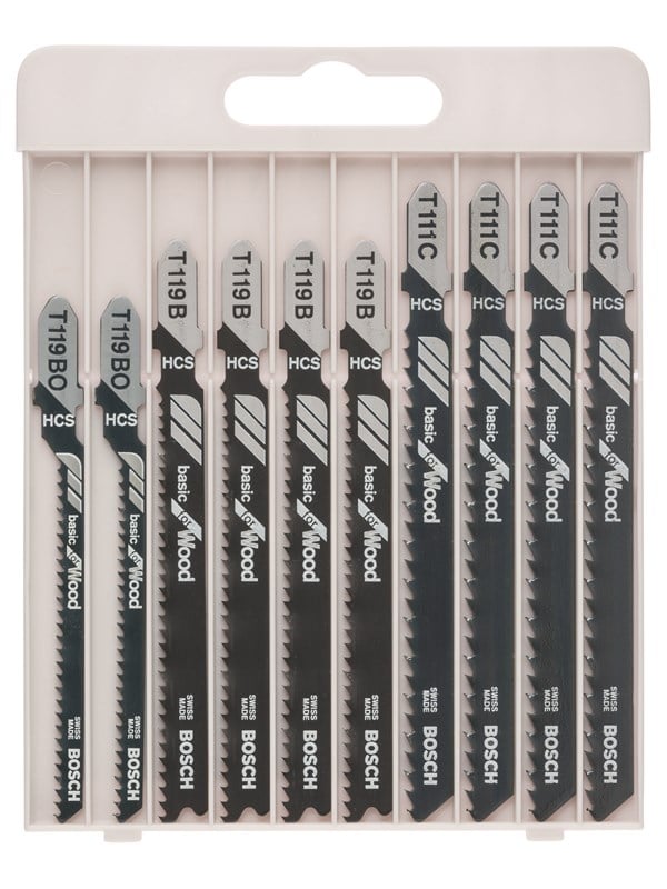 Bosch 10-os. pistosahanteräsarja Basic for Wood T 119 BO (2x); T 119 B (4x); T 111 C (4x)