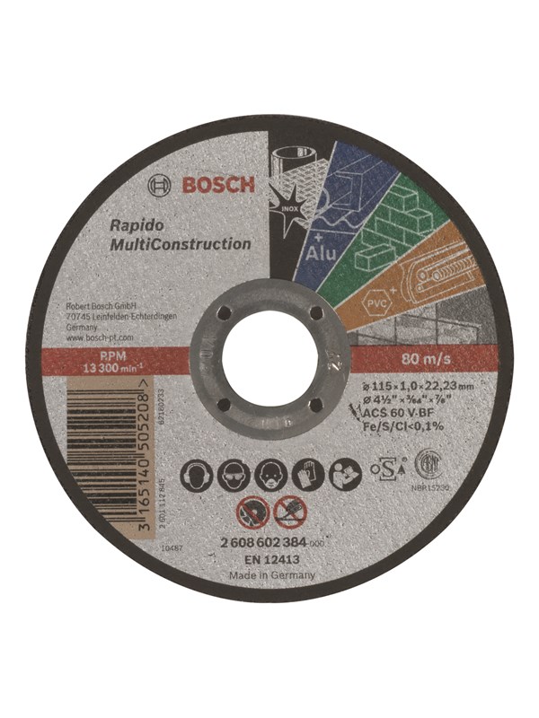 Bosch Katkaisulaikka, suora, Rapido Multi Construction ACS 60 V BF, 115 mm, 1,0 mm