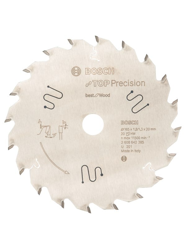 Bosch Pyörösahanterä Top Precision Best for Wood 165 x 20 x 1,8 mm, 20