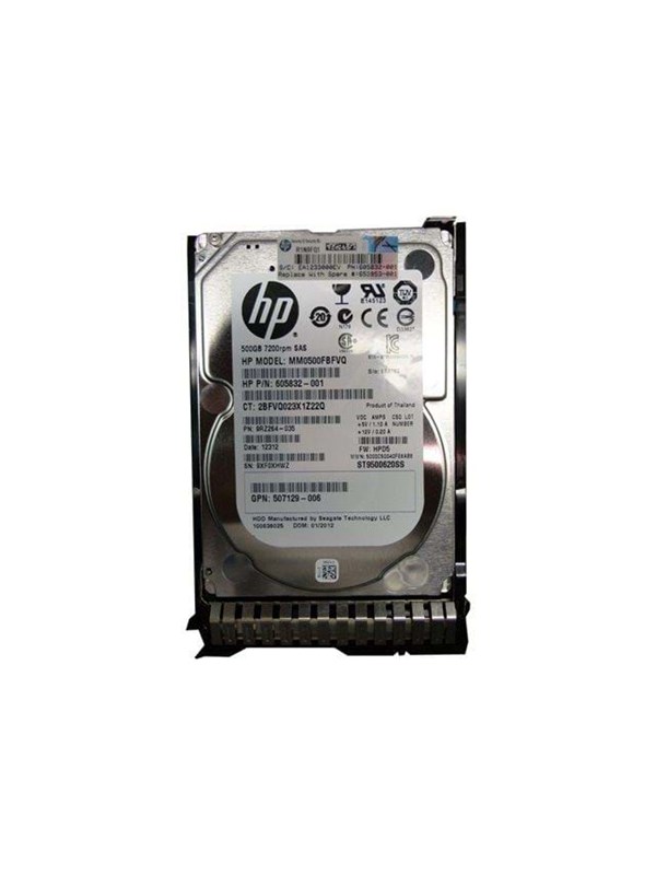 HP Kaksinkertainen portti keskilinjalla - 500GB - Kovalevy - 653953-001 - SAS2 - 2.5""