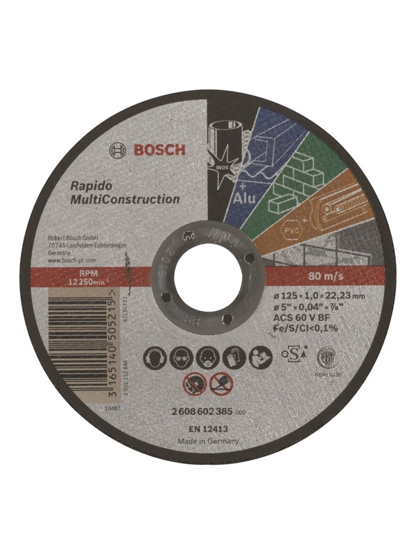 Bosch Katkaisulaikka, suora, Rapido Multi Construction ACS 60 V BF, 125 mm, 1,0 mm