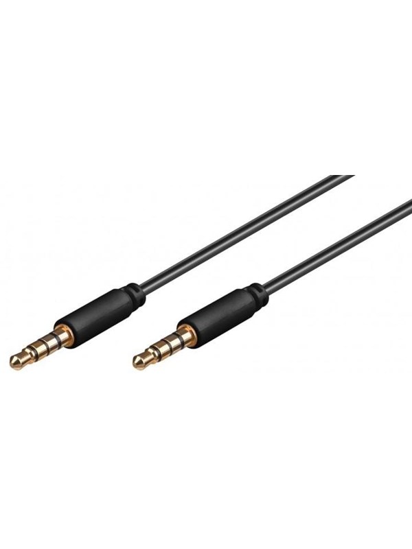 Pro MiniJack 3.5mm Slim 4P - Musta - 2m