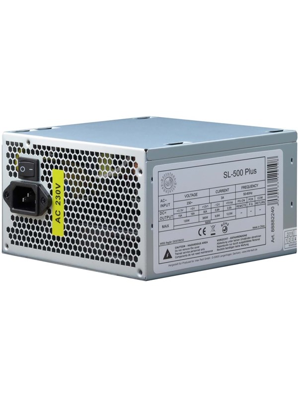 Inter-Tech SL-500 Plus 500W -virtalähde, 80 Plus White