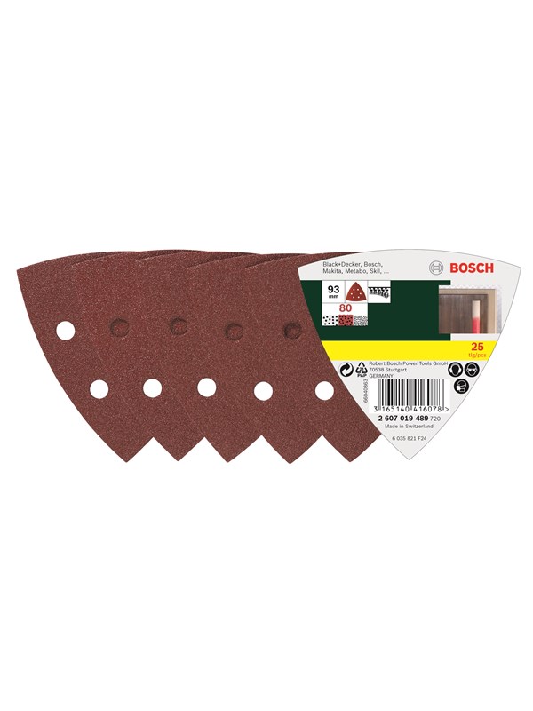Bosch 25-osainen hiomapaperisarja kärkihiomakoneille, karkeus 80 K= 80