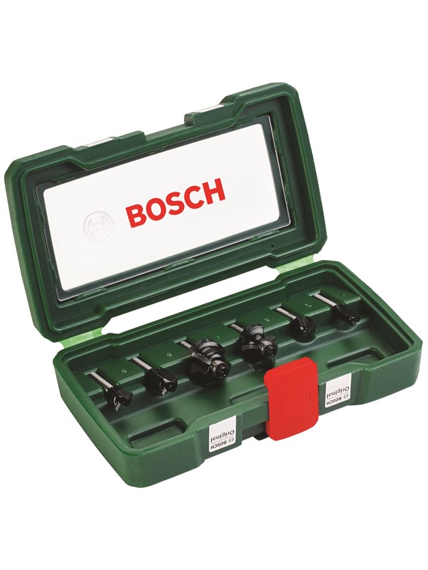 Bosch 6-osainen TC-jyrsinteräsarja (6 mm -kanta)