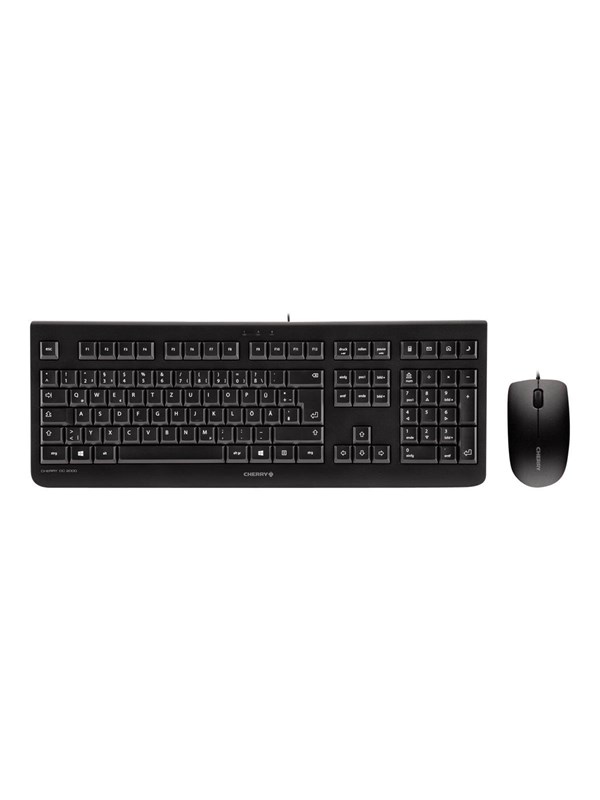 Cherry DC 2000 - Desktop Set - Näppäimistö ja Hiirisetti - Pohjoismainen - Musta