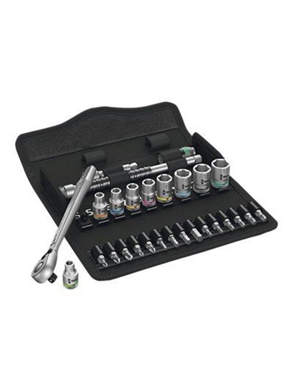 Wera 8100 sa 8 zyklop metal ratchet set with switch lever 1/4 drive metric 28 pieces