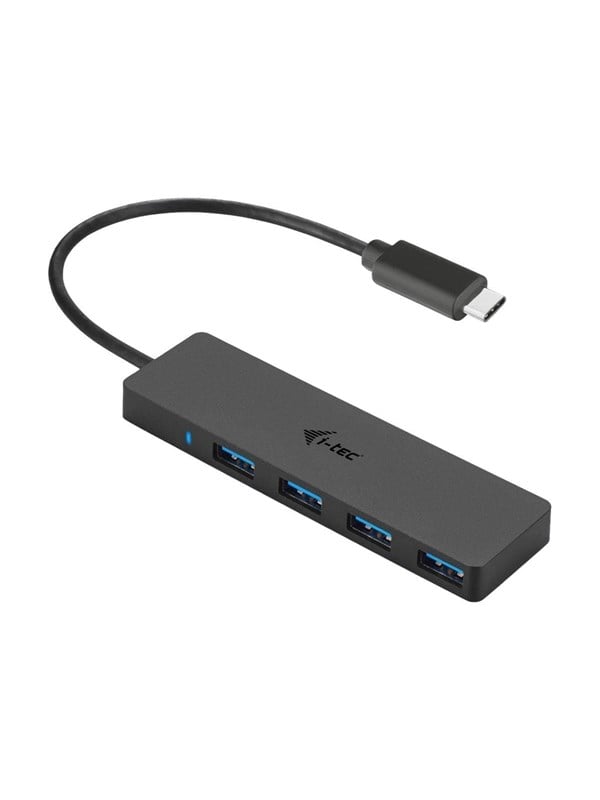 I-Tec USB-C Slim Passiivinen Hubi USB hub - 4 porttia - USB 3.0 - Musta
