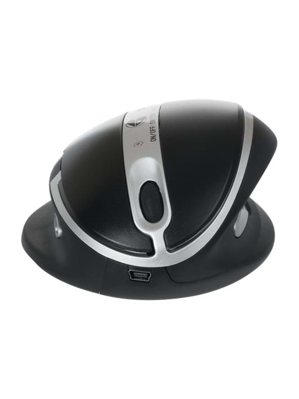 R-Go Tools Oyster - Ergonominen hiiri - 4 painiketta - Hopea