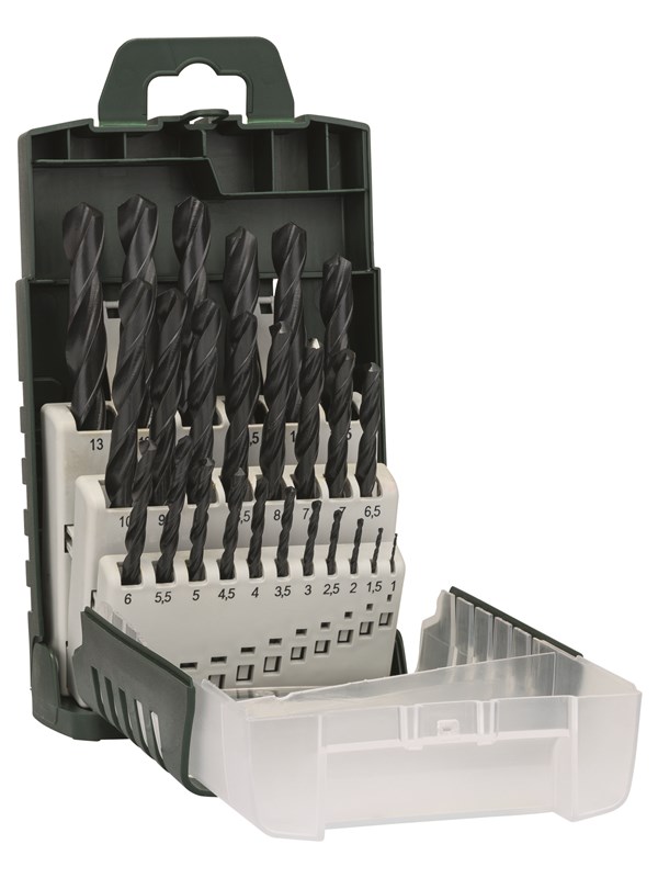 Bosch 19-os. metalliporanteräsarja HSS-R, DIN 338 1,0; 1,5; 2,0; 2,5; 3,0; 3,5; 4,0; 4,5; 5,0; 5,5; 6,0; 6,5; 7,0; 7,5; 8,0; 8,5; 9,0; 9,5; 10,0 mm