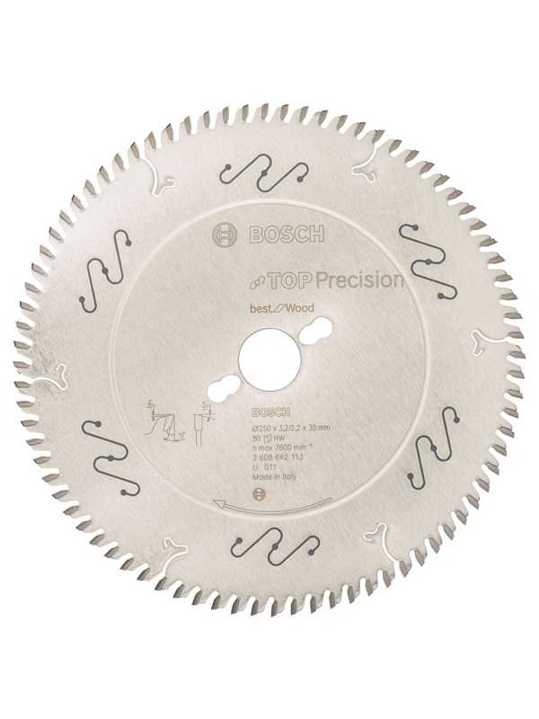 Bosch Pyörösahanterä Top Precision Best for Wood 250 x 30 x 3,2 mm, 80