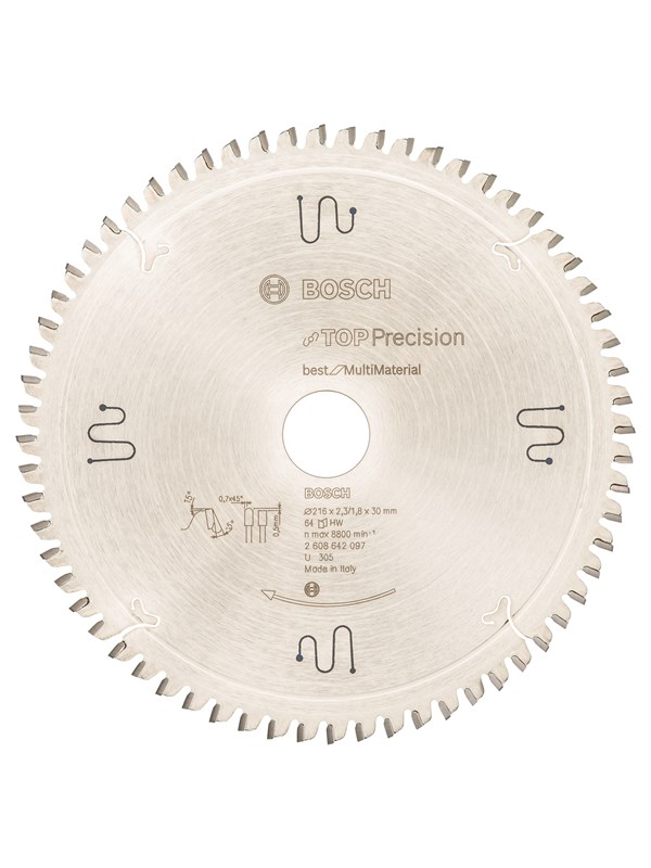Bosch Pyörösahanterä Top Precision Best for Multi Material 216 x 30 x 2,3 mm, 64