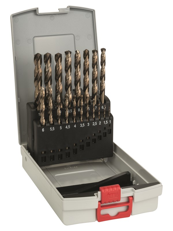 Bosch 19-os. ProBox-metalliporanteräsarja HSS-Co, DIN 338 (kobolttiseos) 1-10 mm