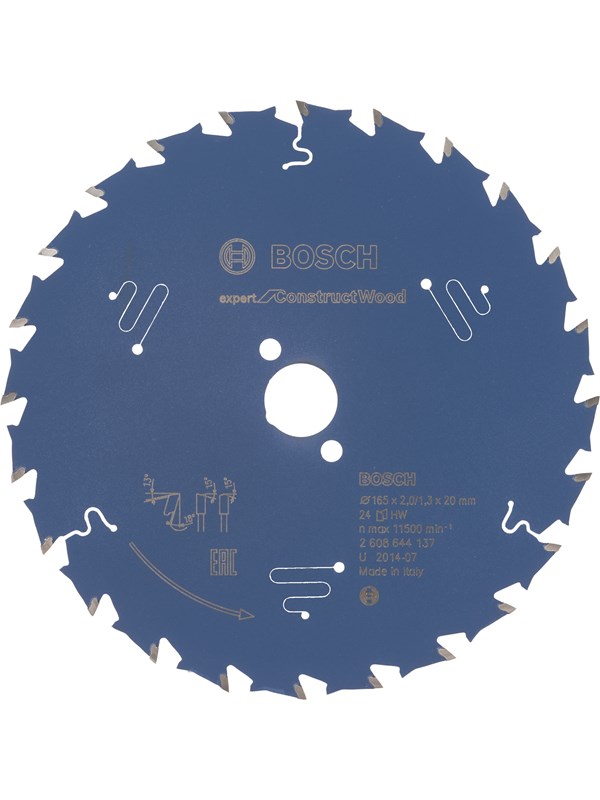 Bosch Pyörösahanterä Expert for Construct Wood 165 x 20 x 2,0 mm, 24