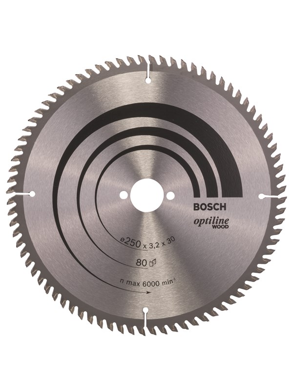 Bosch Pyörösahanterä Optiline Wood 250 x 30 x 3,2 mm, 80
