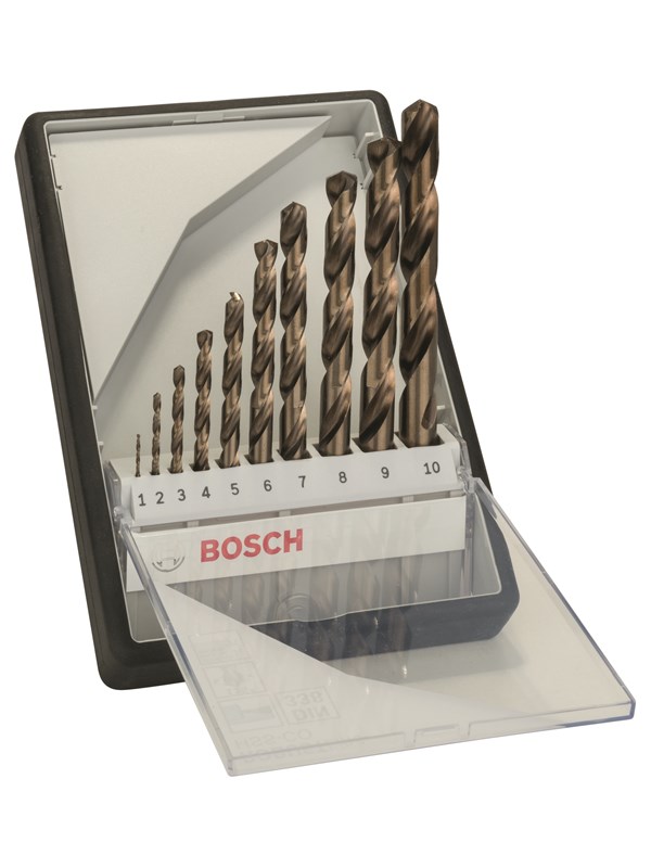 Bosch 10-os. Robust Line -metalliporanteräsarja HSS-Co 1; 2; 3; 4; 5; 6; 7; 8; 9; 10 mm