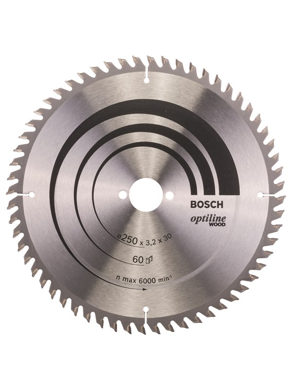 Bosch Pyörösahanterä Optiline Wood 250 x 30 x 3,2 mm, 60