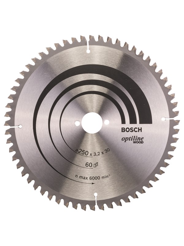 Bosch Pyörösahanterä Optiline Wood 250 x 30 x 3,2 mm, 60