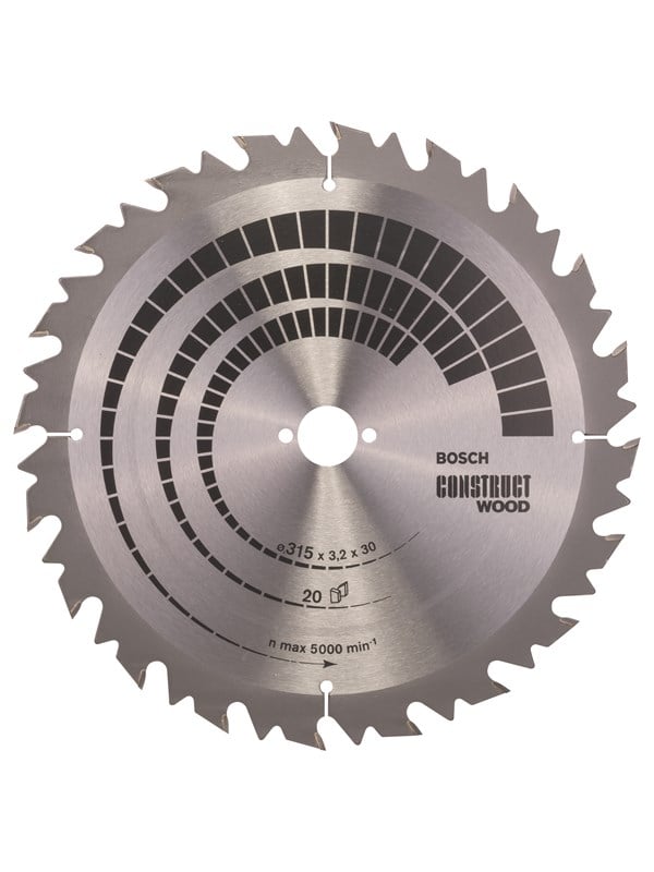 Bosch Pyörösahanterä Construct Wood 315 x 30 x 3,2 mm; 20