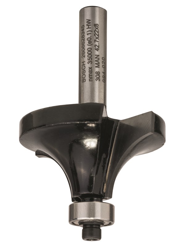 Bosch Pyöristysjyrsin, 8 mm, R1 15 mm, L 22 mm, G 66 mm 8 mm, R1 15 mm, L 22 mm, G 66 mm