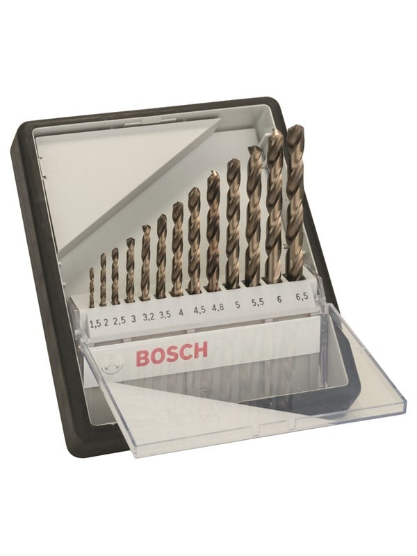 Bosch 13-os. Robust Line -metalliporanteräsarja HSS-Co 1,5; 2; 2,5; 3; 3,2; 3,5; 4; 4,5; 4,8; 5; 5,5; 6; 6,5 mm