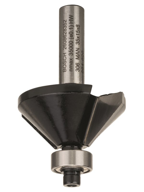 Bosch Viisteytysjyrsin, 8 mm, B 11 mm, L 15 mm, G 56 mm, 45° 8 mm, B 11 mm, L 15 mm, G 56 mm, 45°