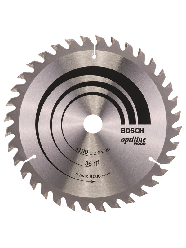 Bosch Pyörösahanterä Optiline Wood 190 x 20/16 x 2,6 mm, 36