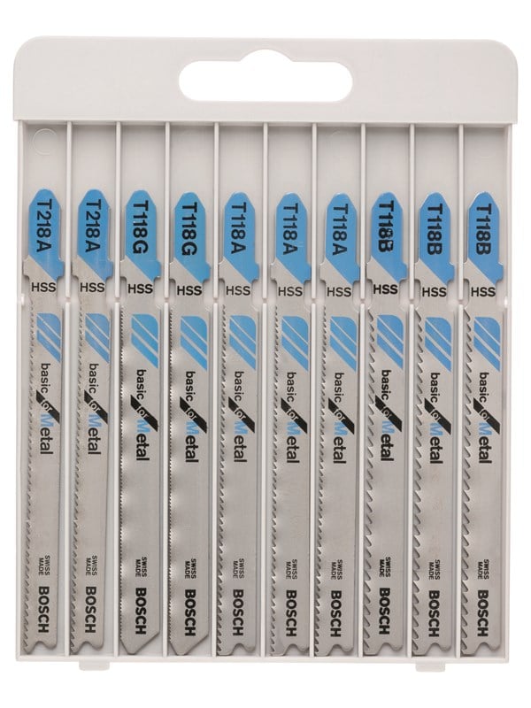Bosch 10-os. pistosahanteräsarja Basic for Metal T 218 A (2x); T 118 G (2x); T 118 A (3x); T 118 B (3x)
