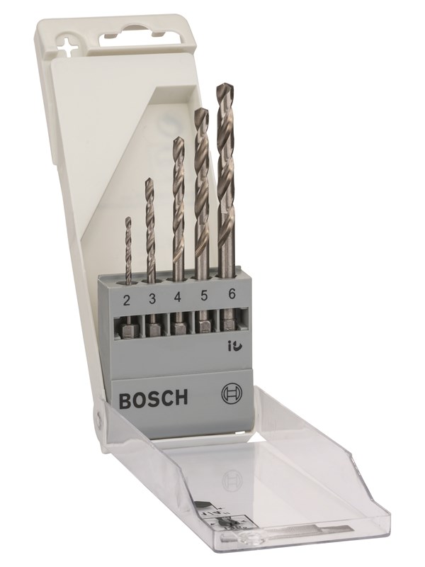 Bosch 5-os. metalliporanteräsarja HSS-G, DIN 338 2; 3; 4; 5; 6 mm