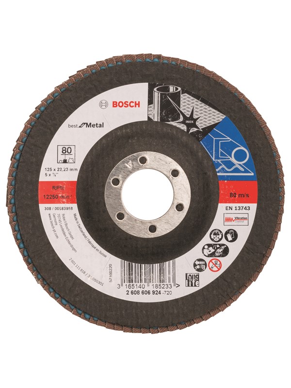 Bosch Tasoliuskalaikka X571, Best for Metal Ø= 125 mm; K= 80, taivutettu