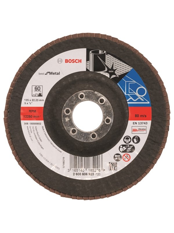 Bosch Tasoliuskalaikka X571, Best for Metal Ø= 125 mm; K= 60, taivutettu